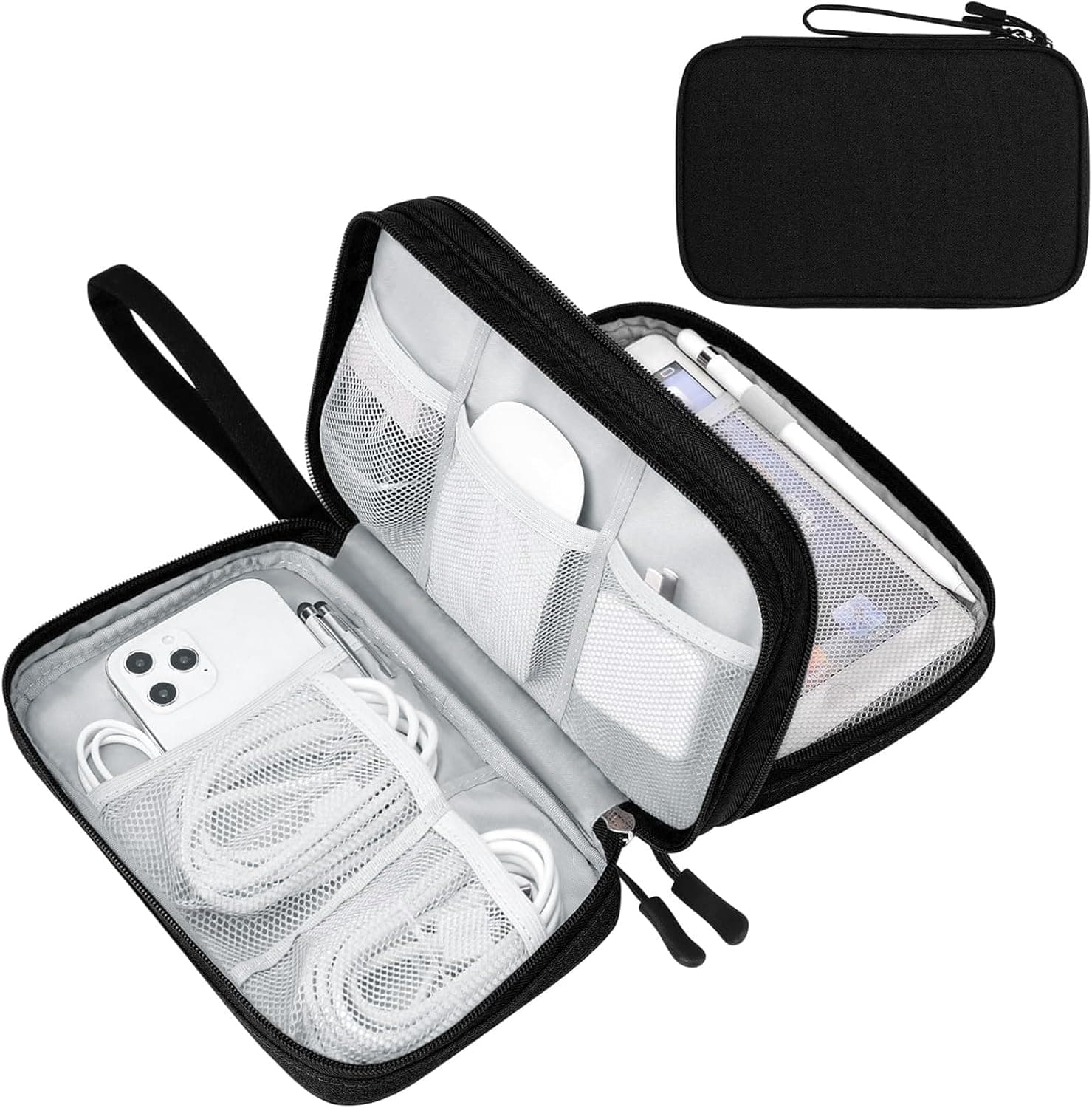 FYY Electronic Organizer, Large Travel Cable Organizer Bag (Black)