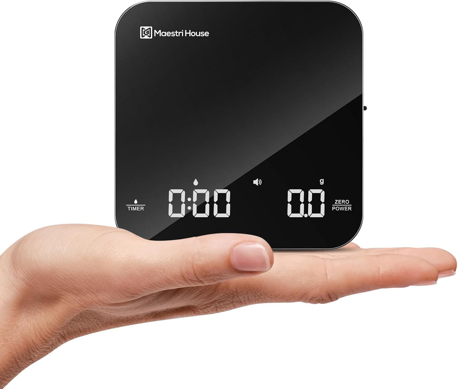 Maestri House Mini Coffee Scale with Timer (Black & Silver)