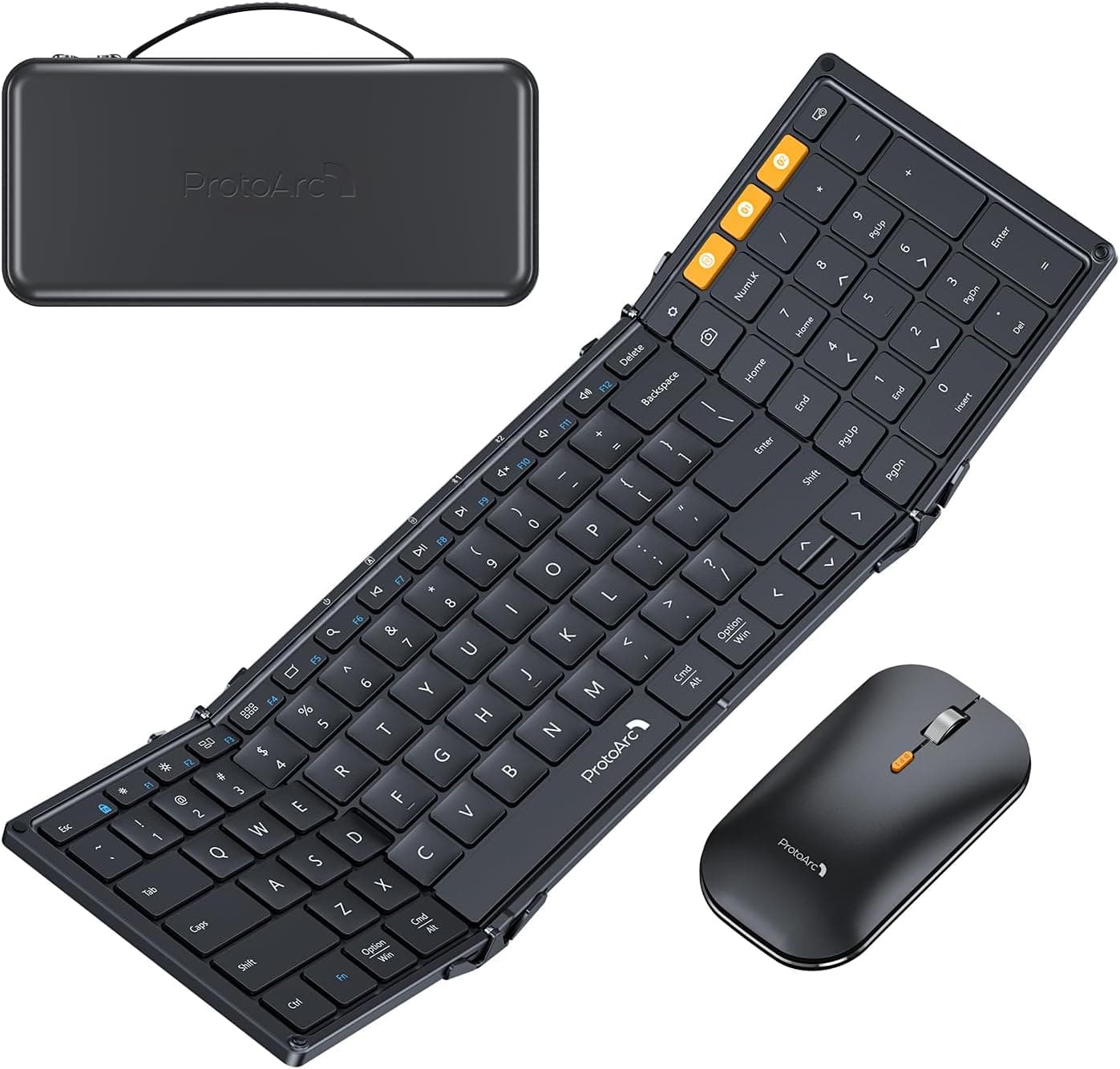 ProtoArc XKM01 foldable keyboard and mouse on a desk
