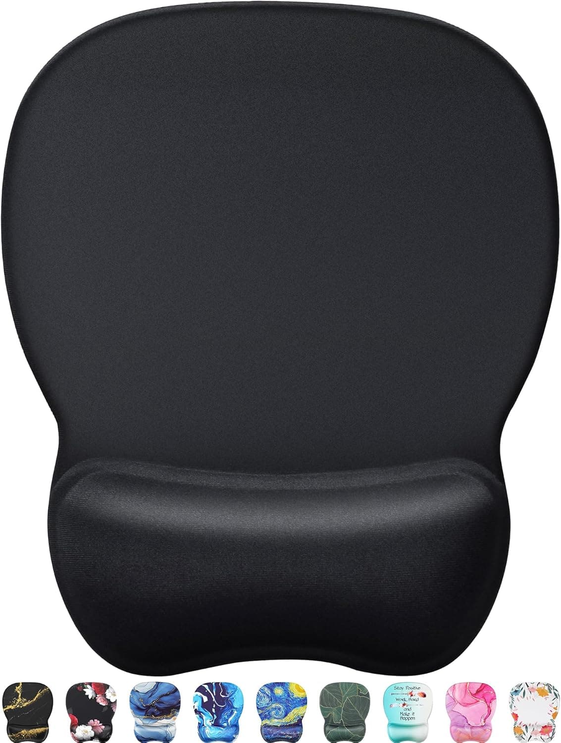 MROCO Ergonomic Mouse Pad with Gel Wrist Rest (Black)