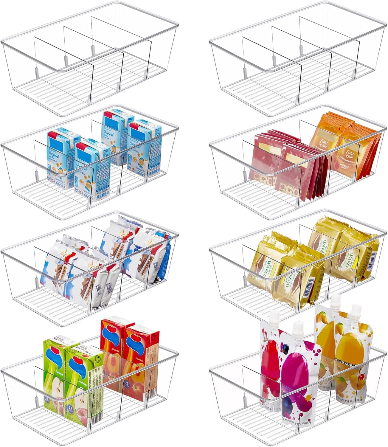 Vtopmart 8 Pack Food Storage Organizer Bins (4 Compartment)